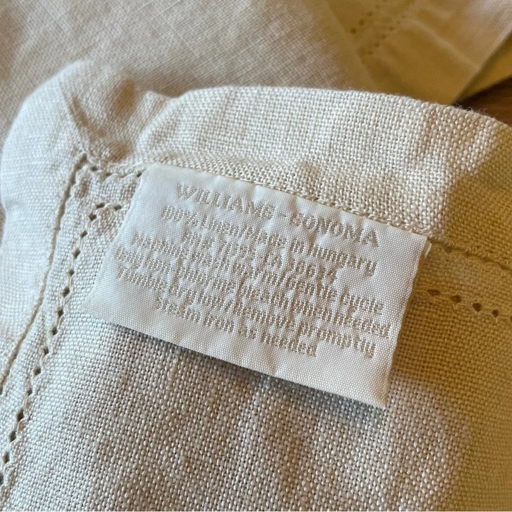 Williams Sonoma Linen Napkins in Flax ~ Set of three